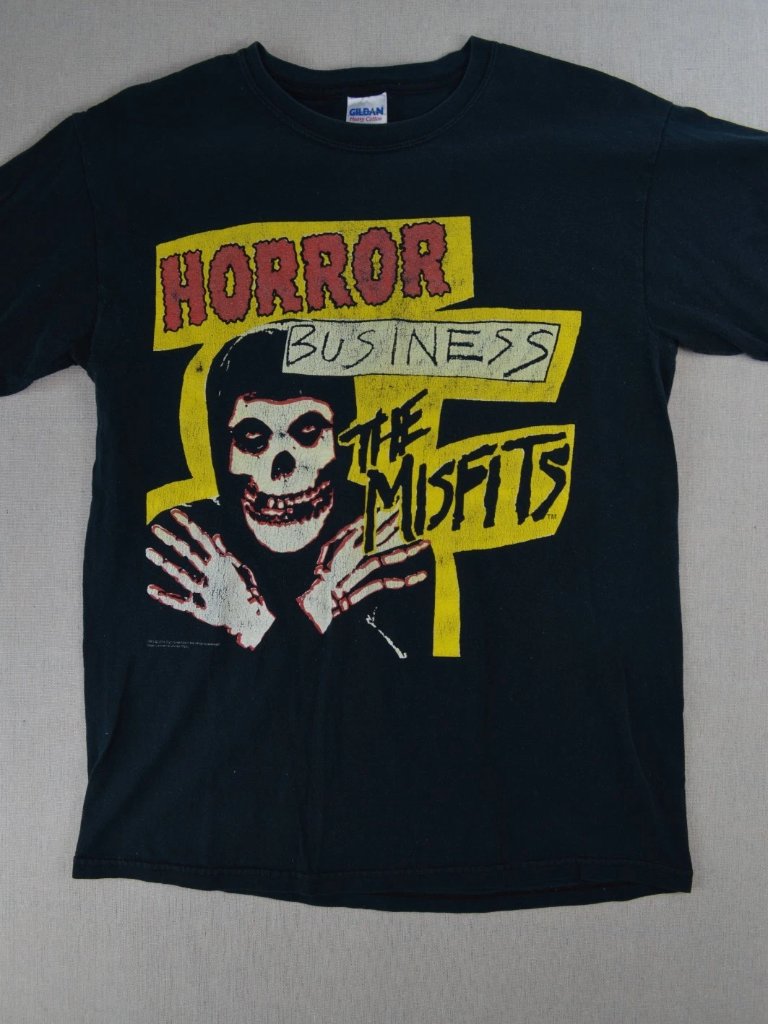 Vintage Gildan Mens Black T-Shirt Horror Business The Misfits Graphic Tee Size M